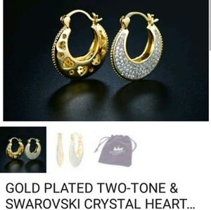Two tone gold plated Swarovski Crystal earrings